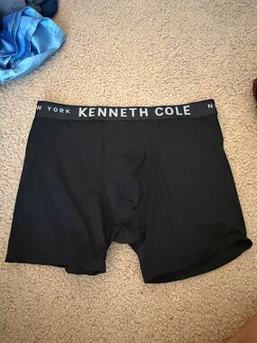 Kenneth Cole Black Boxer Briefs with Branded Waistband